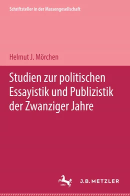 Abbildung von Mörchen | Studien zur politischen Essayistik und Publizistik der zwanziger Jahre | 1. Auflage | 2025 | beck-shop.de