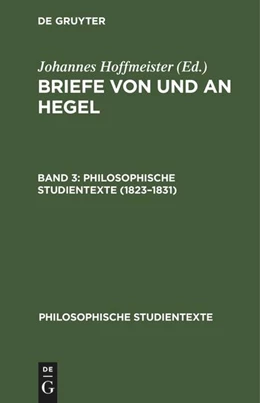 Abbildung von Hoffmeister | 1823-1831 | 3. Auflage | 2022 | beck-shop.de