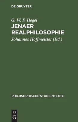 Abbildung von Hegel / Hoffmeister | Jenaer Realphilosophie | 1. Auflage | 2022 | beck-shop.de