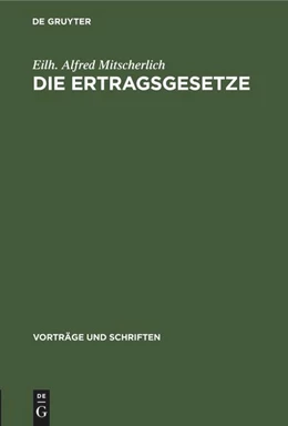 Abbildung von Mitscherlich | Die Ertragsgesetze | 1. Auflage | 2022 | beck-shop.de