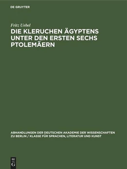 Abbildung von Uebel | Die Kleruchen Ägyptens unter den ersten sechs Ptolemäern | 1. Auflage | 2022 | beck-shop.de