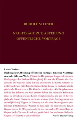 Abbildung von Steiner / Rudolf | Nachtragsband zum Vortragswerk: Öffentliche Vorträge. Einzelne Nachträge zum schriftlichen Werk | 1. Auflage | 2025 | beck-shop.de