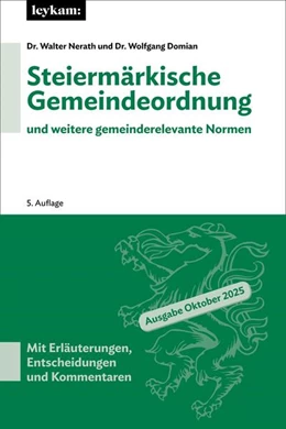 Abbildung von Nerath / Domian | Steiermärkische Gemeindeordnung | 5. Auflage | 2025 | beck-shop.de