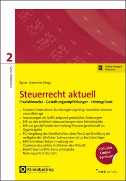 Abbildung von Egner / Demmler | NWB Steuerrecht aktuell 2/2025 | 1. Auflage | 2025 | beck-shop.de