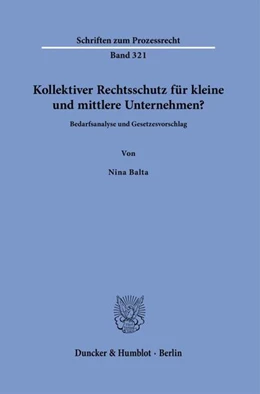 Abbildung von Balta | Kollektiver Rechtsschutz für kleine und mittlere Unternehmen? | 1. Auflage | 2025 | beck-shop.de