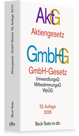 Abbildung von Aktiengesetz, GmbH-Gesetz: AktG GmbHG | 52. Auflage | 2026 | 5010 | beck-shop.de