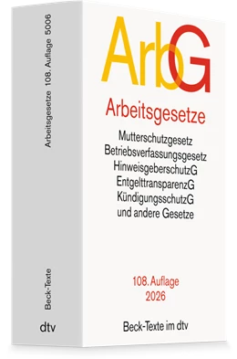 Abbildung von Arbeitsgesetze: ArbG | 108. Auflage | 2026 | 5006 | beck-shop.de
