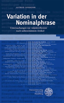 Abbildung von Niebuhr | Variation in der Nominalphrase | 1. Auflage | 2026 | beck-shop.de