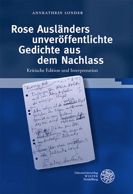 Abbildung von Sonder | Rose Ausländers unveröffentlichte Gedichte aus dem Nachlass | 1. Auflage | 2025 | beck-shop.de