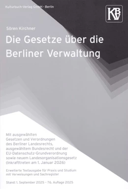 Abbildung von Kirchner | Die Gesetze über die Berliner Verwaltung | 76. Auflage | 2025 | beck-shop.de