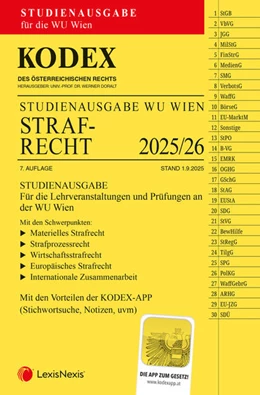 Abbildung von Doralt | KODEX Strafrecht für die WU 2025/26 - inkl. App | 7. Auflage | 2025 | beck-shop.de