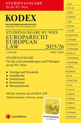 Abbildung von Doralt | KODEX Europarecht / European Law für die WU Wien 2025 - inkl. App | 2. Auflage | 2025 | beck-shop.de