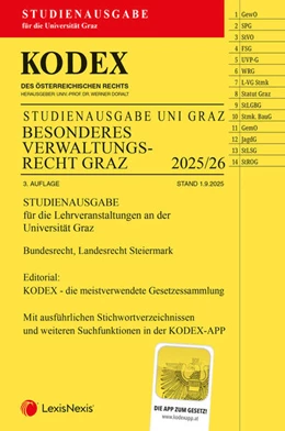 Abbildung von Doralt | KODEX Besonderes Verwaltungsrecht Graz 2025/26 - inkl. App | 3. Auflage | 2025 | beck-shop.de