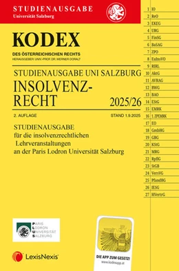 Abbildung von Doralt | KODEX Insolvenzrecht Salzburg 2025/26 - inkl. App | 2. Auflage | 2025 | beck-shop.de