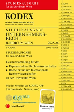 Abbildung von Doralt | KODEX Unternehmensrecht Wien Juridicum 2025/26 - inkl. App | 5. Auflage | 2025 | beck-shop.de