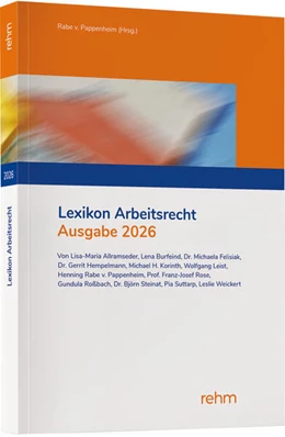 Abbildung von Allramseder / Rabe von Pappenheim | Lexikon Arbeitsrecht 2026 | 1. Auflage | 2026 | beck-shop.de