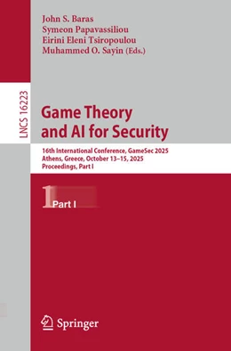 Abbildung von Baras / Papavassiliou | Game Theory and AI for Security | 1. Auflage | 2025 | beck-shop.de