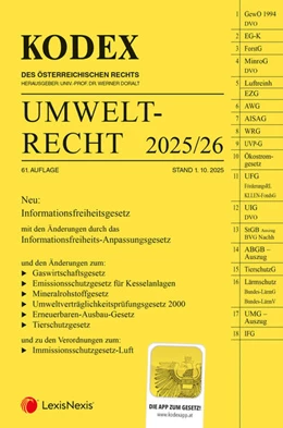 Abbildung von Doralt | KODEX Umweltrecht 2025/26 - inkl. App | 61. Auflage | 2025 | beck-shop.de