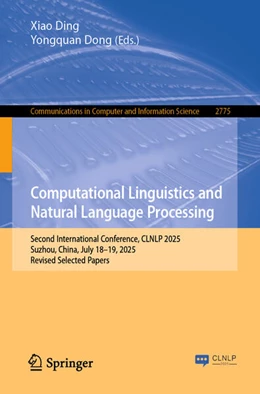 Abbildung von Ding / Dong | Computational Linguistics and Natural Language Processing | 1. Auflage | 2026 | beck-shop.de