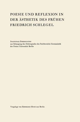 Abbildung von Huge | Poesie und Reflexion in der Ästhetik des Frühen Friedrich Schlegel | 1. Auflage | 2025 | beck-shop.de