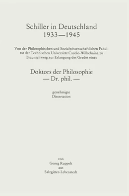 Abbildung von Phil. | Schiller in Deutschland 1933-1945 | 1. Auflage | 2025 | beck-shop.de