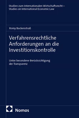 Abbildung von Backenstraß | Verfahrensrechtliche Anforderungen an die Investitionskontrolle | 1. Auflage | 2025 | 46 | beck-shop.de