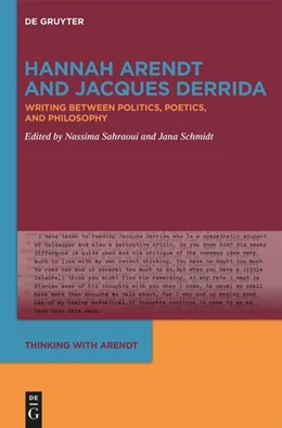 Abbildung von Sahraoui / Schmidt | Hannah Arendt and Jacques Derrida | 1. Auflage | 2025 | beck-shop.de