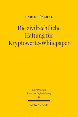 Abbildung von Pöschke | Die zivilrechtliche Haftung für Kryptowerte-Whitepaper | 1. Auflage | 2025 | beck-shop.de