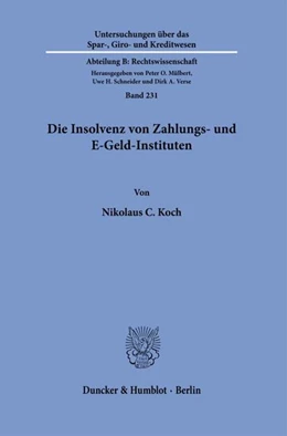 Abbildung von Koch | Die Insolvenz von Zahlungs- und E-Geld-Instituten | 1. Auflage | 2025 | beck-shop.de