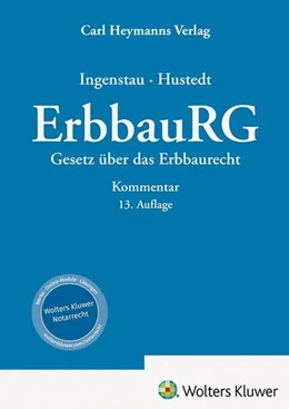 Abbildung von Hustedt / Ingenstau | ErbbauRG | 13. Auflage | 2026 | beck-shop.de