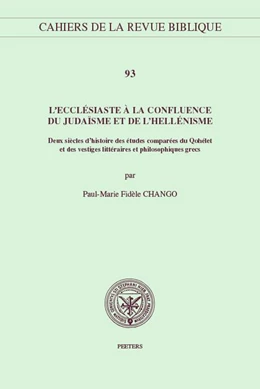 Abbildung von Chango | L'Ecclésiaste à la confluence du judaïsme et de l'hellénisme | 1. Auflage | 2019 | beck-shop.de