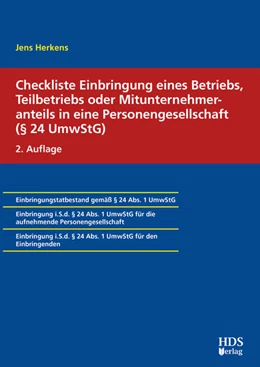 Abbildung von Herkens | Checkliste Einbringung eines Betriebs, Teilbetriebs oder Mitunternehmeranteils in eine Personengesellschaft (§ 24 UmwStG) | 2. Auflage | 2025 | beck-shop.de
