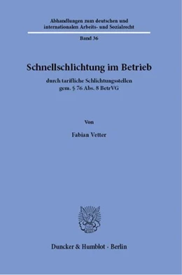 Abbildung von Vetter | Schnellschlichtung im Betrieb | 1. Auflage | 2025 | beck-shop.de