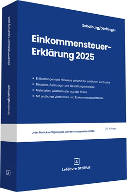 Abbildung von Schalburg / Dörflinger | Einkommensteuer-Erklärung 2025 | 20. Auflage | 2025 | beck-shop.de