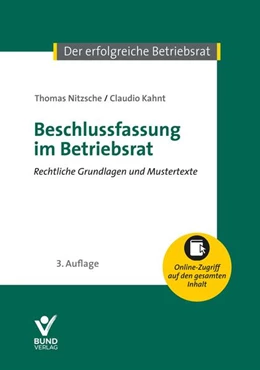 Abbildung von Nitzsche / Kahnt | Beschlussfassung im Betriebsrat | 3. Auflage | 2026 | beck-shop.de
