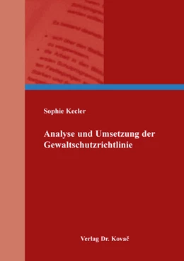 Abbildung von Kecler | Analyse und Umsetzung der Gewaltschutzrichtlinie | 1. Auflage | 2026 | 433 | beck-shop.de