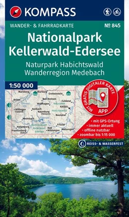 Abbildung von KOMPASS Wanderkarte 845 Nationalpark Kellerwald-Edersee, Naturpark Habichtswald, Wanderregion Medebach 1:50.000 | 2. Auflage | 2026 | beck-shop.de