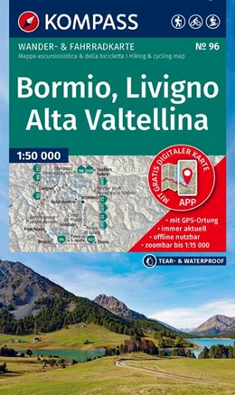 Abbildung von KOMPASS Wanderkarte 96 Bormio, Livigno, Alta Valtellina 1:50.000 | 2. Auflage | 2026 | beck-shop.de
