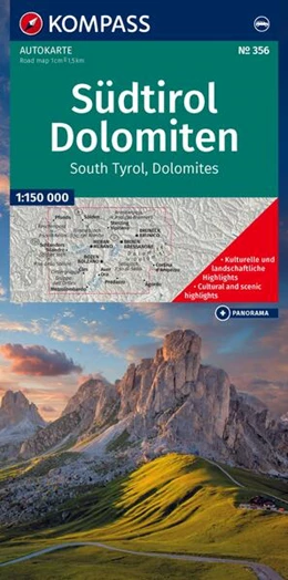 Abbildung von KOMPASS Autokarte Südtirol, Dolomiten, South Tyrol, Dolomites 1:150.000 | 2. Auflage | 2026 | beck-shop.de