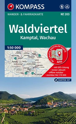 Abbildung von KOMPASS Wanderkarten-Set 203 Waldviertel, Kamptal, Wachau (2 Karten) 1:50.000 | 2. Auflage | 2026 | beck-shop.de