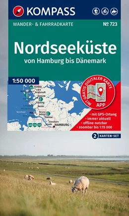 Abbildung von KOMPASS Wanderkarten-Set 723 Nordseeküste von Hamburg bis Dänemark (2 Karten) 1:50.000 | 4. Auflage | 2026 | beck-shop.de