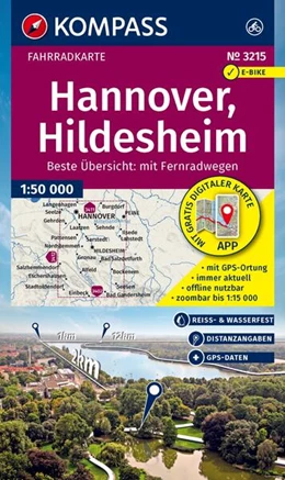 Abbildung von KOMPASS Fahrradkarte 3215 Hannover, Hildesheim 1:50.000 | 2. Auflage | 2026 | beck-shop.de
