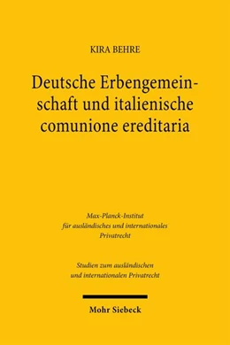 Abbildung von Behre | Deutsche Erbengemeinschaft und italienische comunione ereditaria | 1. Auflage | 2026 | beck-shop.de