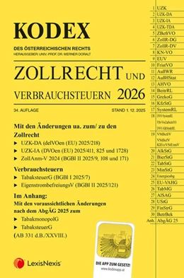 Abbildung von Doralt | KODEX Zollrecht 2026 | 34. Auflage | 2026 | beck-shop.de
