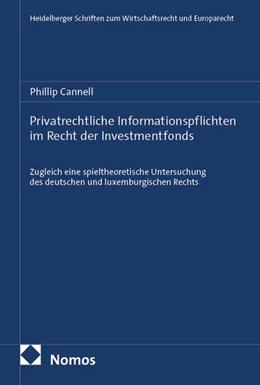 Abbildung von Cannell | Privatrechtliche Informationspflichten im Recht der Investmentfonds | 1. Auflage | 2026 | 120 | beck-shop.de