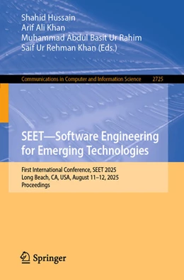 Abbildung von Hussain / Khan | SEET-Software Engineering for Emerging Technologies | 1. Auflage | 2025 | beck-shop.de