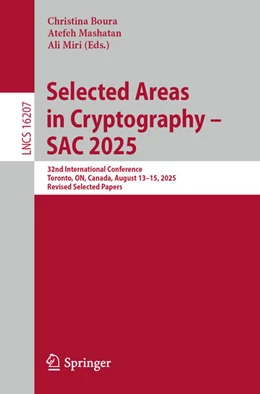Abbildung von Boura / Mashatan | Selected Areas in Cryptography - SAC 2025 | 1. Auflage | 2026 | beck-shop.de