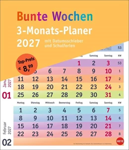 Abbildung von Bunte Wochen 3-Monatsplaner 2027 | 1. Auflage | 2026 | beck-shop.de