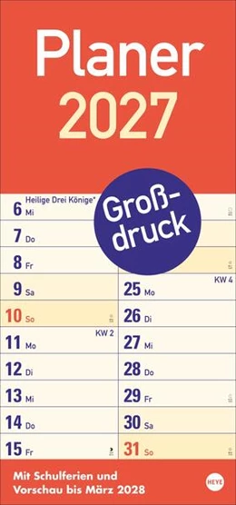 Abbildung von Heye | Großdruck Planer 2027 | 1. Auflage | 2026 | beck-shop.de