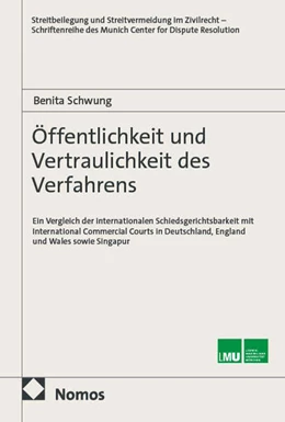 Abbildung von Schwung | Öffentlichkeit und Vertraulichkeit des Verfahrens | 1. Auflage | 2025 | beck-shop.de